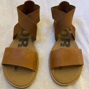 Sorel Ella Li Sandal - Camel - Leather - Size 8 - like new